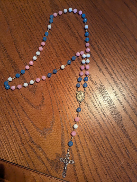 Silver Trans Pride Rosary